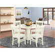 East West Furniture Shelton 5-piece Wood Dinette Table and Chairs in White