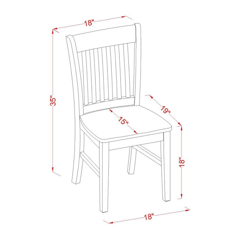 East West Furniture Shelton 5-piece Wood Dinette Table and Chairs in White