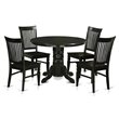 East West Furniture Shelton 5-piece Wood Table and Dinette Chair Set in Black
