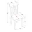 East West Furniture Picasso 5-piece Wood Kitchen Table Set in Mahogany