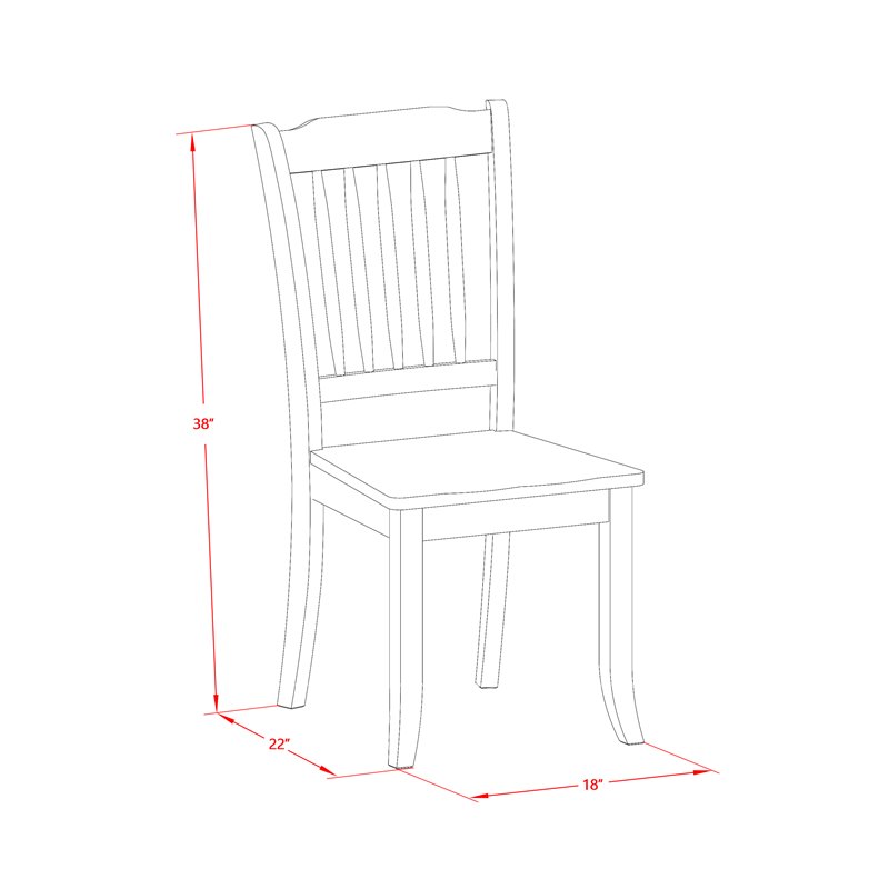 East West Furniture Sudbury 5-piece Wood Dining Table and Chair Set in White