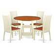 East West Furniture Sudbury 5-piece Wood Table and Dining Chairs in Cherry