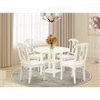 East West Furniture Sudbury 5-piece Wood Dinette Table and Chairs in White