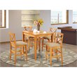 East West Furniture Pub 5-piece Traditional Wood Dining Set in Oak