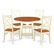 East West Furniture Sudbury 5-piece Wood Dining Set with X-Back Chairs in Cherry