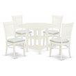 East West Furniture Sudbury 5-piece Wood Dinette Table Set in Linen White