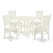 East West Furniture Sudbury 5-piece Wood Table and Dining Chair Set in White