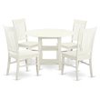 East West Furniture Sudbury 5-piece Wood Table and Dining Chairs in White