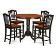 East West Furniture Trenton 5-piece Wood Dining Room Set in Black/Cherry