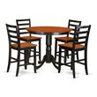 East West Furniture Trenton 5-piece Wood Kitchen Set in Black/Cherry