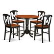 East West Furniture Trenton 5-piece Counter Height Dining Set in Black/Cherry