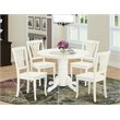East West Furniture Shelton 5-piece Wood Dining Set in Linen White