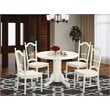 East West Furniture Shelton 5-piece Wood Dinette Set in Linen White