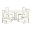 East West Furniture Shelton 5-piece Wood Dinette Set in Linen White