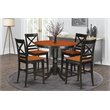 East West Furniture Trenton 3-piece Wood Dining Set in Black/Cherry