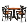 East West Furniture Trenton 3-piece Wood Dining Set in Black/Cherry