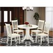 East West Furniture Shelton 5-piece Dinette Table and Chair Set in Linen White