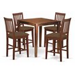 East West Furniture Vernon 5-piece Traditional Wood Dining Set in Mahogany