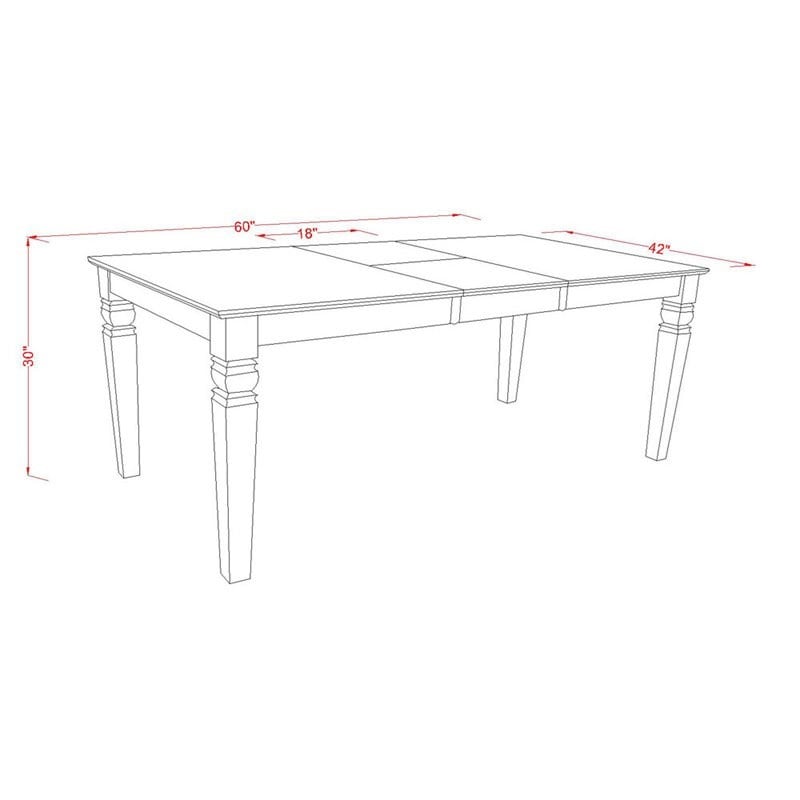 East West Furniture Weston 5-piece Wood Dining Room Set in Buttermilk/Cherry