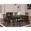 East West Furniture Lynfield 6-piece Wood Dining Set plus Bench in Cappuccino