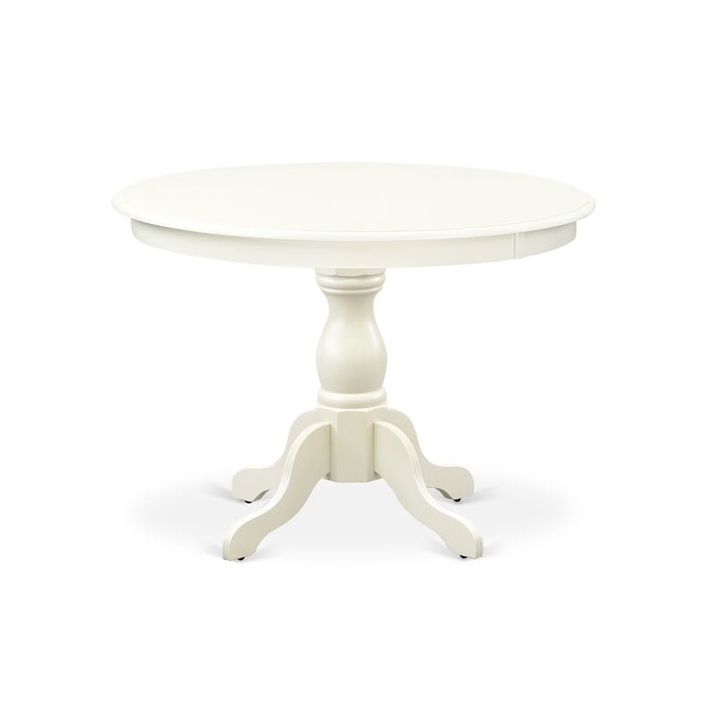 East West Furniture Hartland 5-piece Wood Dining Set with Fabric Seat in White