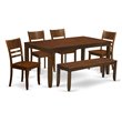 East West Furniture Lynfield 6-piece Wood Dining Table Set in Espresso