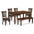 East West Furniture Lynfield 6-piece Wood Dining Room Set in Espresso