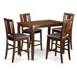East West Furniture Yarmouth 5-piece Wood Counter Height Dining Set in Mahogany