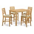 East West Furniture Yarmouth 5-piece Wood Counter Height Dining Set in Oak