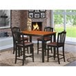 East West Furniture Yarmouth 5-piece Wood Dining Table Set in Black/Cherry