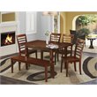 East West Furniture Milan 6-piece Wood Kitchen Table Set in Mahogany