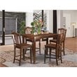 East West Furniture Yarmouth 5-piece Wood Dining Table and Chair Set in Mahogany