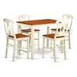 East West Furniture Yarmouth 5-piece Wood Dining Table Set in Buttermilk/Cherry