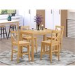 East West Furniture Yarmouth 5-piece Wood Dining Set with Stools in Oak