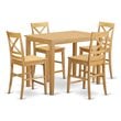 East West Furniture Yarmouth 5-piece Traditional Wood Dining Set in Oak