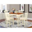 East West Furniture Yarmouth 5-piece Dining Set with Linen Seat in Cherry