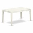 East West Furniture Capri 6-piece Wood Dining Table Set with Bench in White