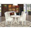 East West Furniture Dublin 5-piece Wood Kitchen Set in Linen White
