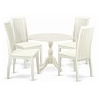 East West Furniture Dublin 5-piece Wood Kitchen Set in Linen White