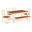 East West Furniture Nicoli 6-piece Wood Dining Table Set in Buttermilk/Cherry