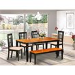 East West Furniture Nicoli 6-piece Wood Dining Table and Chair Set in Black