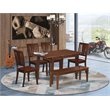 East West Furniture Norfolk 6-piece Wood Dining Table Set in Mahogany