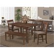 East West Furniture Norfolk 6-piece Wood Dining Room Set in Mahogany