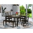 East West Furniture Parfait 6-piece Wood Dining Table Set in Cappuccino