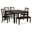 East West Furniture Parfait 6-piece Wood Dining Table Set in Cappuccino