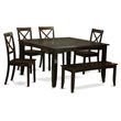 East West Furniture Parfait 6-piece Dining Room Set with Bench in Cappuccino