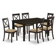 East West Furniture Capri 7-piece Wood Dining Table Set in Cappuccino