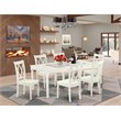 East West Furniture Dover 7-piece Wood Dining Table Set in Linen White
