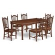 East West Furniture Dover 7-piece Wood Dining Table Set in Mahogany