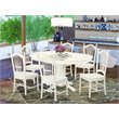East West Furniture Avon 7-piece Wood Kitchen Table Set in Linen White